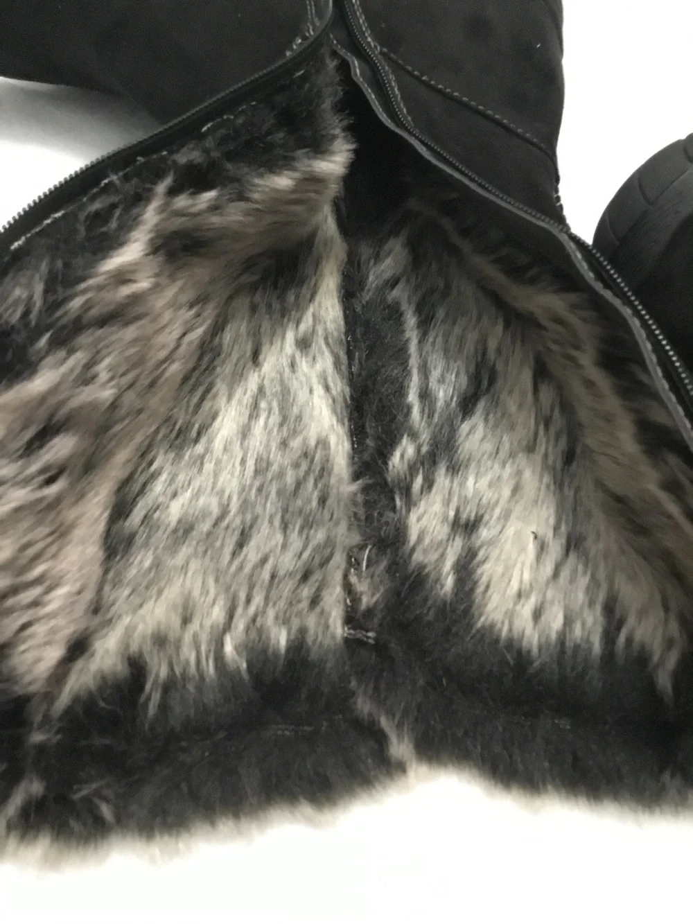 Natural Soul Black Faux Fur Mid-Calf Winter Boots Side Zip Size 9.5‎